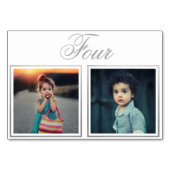 新郎新婦の年齢エレガント級銀のテーブル番号 テーブルナンバー (裏面)