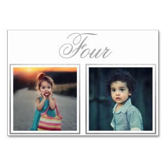 新郎新婦の年齢エレガント級銀のテーブル番号 テーブルナンバー