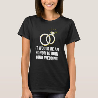 新郎新婦の手結婚を汚す名誉 Tシャツ