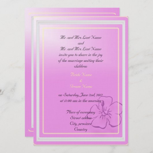 新郎新婦の招待 招待状 (正面/裏面)