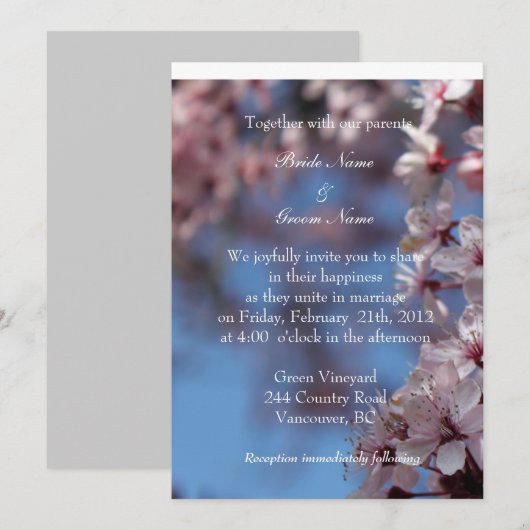 新郎新婦の招待 招待状 (正面/裏面)