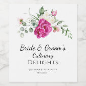 新郎新婦の料理の喜び ワインラベル (シングルラベル)