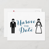 新郎新婦の日付の保存を解除 案内ポストカード (正面/裏面)