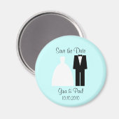 新郎新婦の日付の保存 マグネット (正面/裏面)