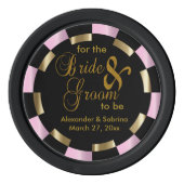 新郎新婦の日付を保存する – ピンク ポーカーチップ (裏面)