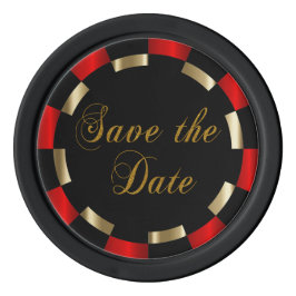 新郎新婦の日付を保存する – 赤 ポーカーチップ