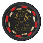 新郎新婦の日付を保存する – 赤 ポーカーチップ (裏面)
