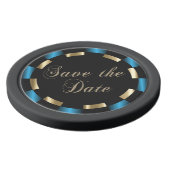 新郎新婦の日付を保存する – 青 ポーカーチップ (トップ)