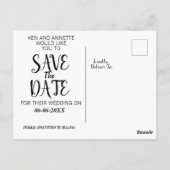 新郎新婦の日付を保存 ポストカード (裏面)