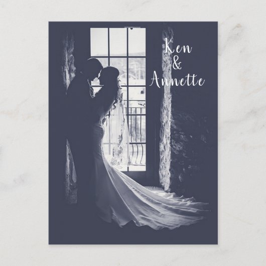 新郎新婦の日付を保存 ポストカード (正面)