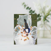 新郎新婦の日付を保存 ポストカード (スタンド正面)