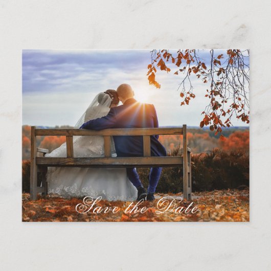 新郎新婦の日付を保存 ポストカード (正面)