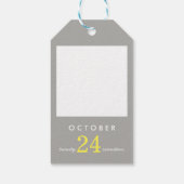 新郎新婦の日結婚付ギフトラベルイエローグレー ギフトタグ (裏面)