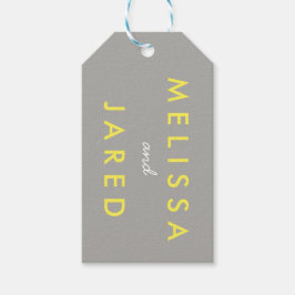 新郎新婦の日結婚付ギフトラベルイエローグレー ギフトタグ