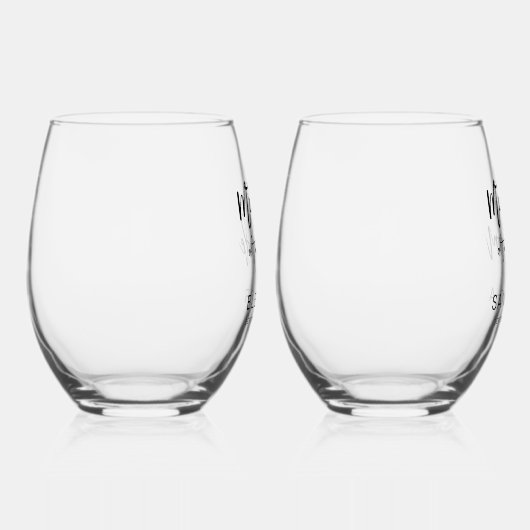 新郎新婦の母ギフト名Date 結婚's ステムなしワイングラス (右)