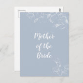 新郎新婦の母ダスティブルーホワイトマグノリアス ポストカード (正面/裏面)