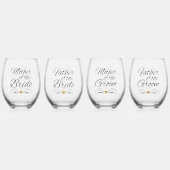 新郎新婦の母 |金ゴールドのハート ステムなしワイングラス (正面)