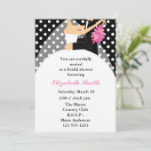 新郎新婦の水玉模様のブライダルシャワー 招待状 (スタンド正面)