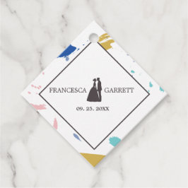 新郎新婦の灰色のシルエット フェイバータグ