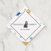 新郎新婦の灰色のシルエット フェイバータグ (正面)