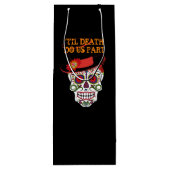 新郎新婦の砂糖スカル死ぬまで私たちパーティー ワインギフトバッグ (裏面)