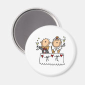 新郎新婦の磁石に乾杯する マグネット (正面/裏面)