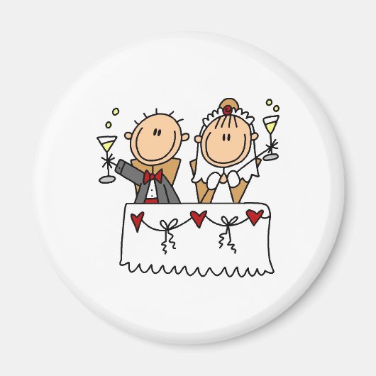 新郎新婦の磁石に乾杯する マグネット (正面)