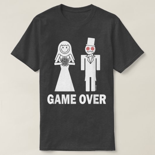 新郎新婦の結婚をめぐるゲームおもしろい77 Tシャツ (デザイン正面)