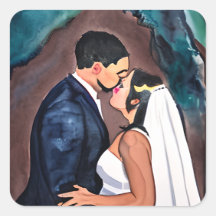新郎新婦の結婚キス