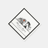 新郎新婦の結婚スケルトン赤いバラの名前 スタンダードカクテルナプキン (角)