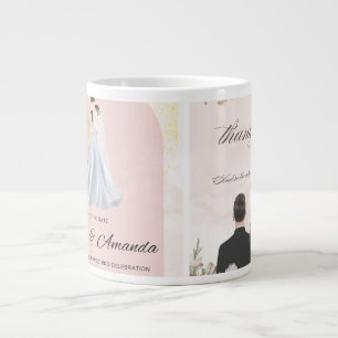 新郎新婦の結婚マグカップ – ロマンチックなカップルDesi ジャンボコーヒーマグカップ