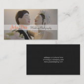 新郎新婦の結婚式の写真撮影 名刺 (正面/裏面)