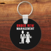 新郎新婦の結婚式の日の結婚たった今結婚しました キーホルダー (正面)