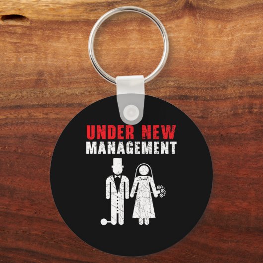 新郎新婦の結婚式の日の結婚たった今結婚しました キーホルダー (正面)