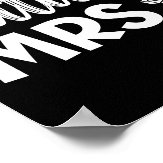 新郎新婦の結婚式の日の結婚たった今結婚しました ポスター (角)