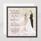 新郎新婦の結婚式招待状 招待状 (正面/裏面)