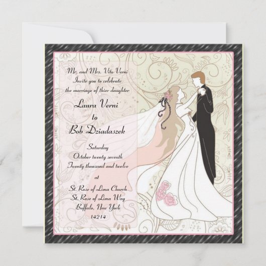 新郎新婦の結婚式招待状 招待状 (正面)