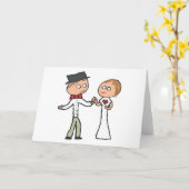 新郎新婦の結婚式 カード (黄色い花)