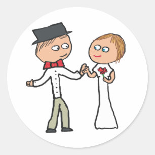 新郎新婦の結婚式 ラウンドシール