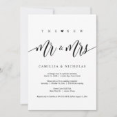 新郎新婦の結婚式、駆け落ちパーティー 招待状 (正面)