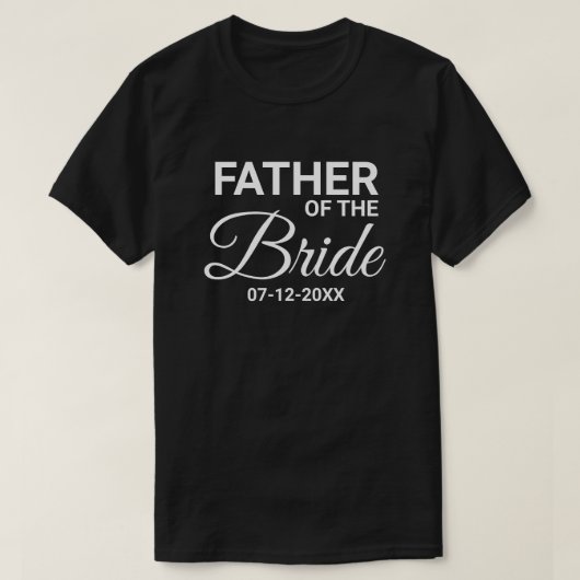 新郎新婦の結婚披露宴の父親が家族と出会う Tシャツ (デザイン正面)