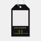 新郎新婦の結婚日付ギフトラベルブラック金ゴールド ギフトタグ (裏面)