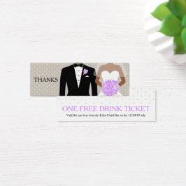 新郎新婦の結婚無料ドリンク券カード