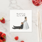 新郎新婦の結婚白いユーモア スタンダードカクテルナプキン (インサイチュ)