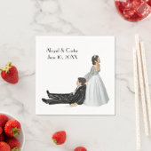 新郎新婦の結婚白いユーモア スタンダードカクテルナプキン (インサイチュ)