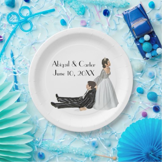 新郎新婦の結婚白いユーモア ペーパープレート (パーティー)