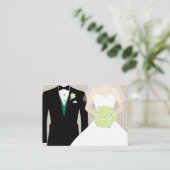新郎新婦の結婚緑の情報エンクロージャカード エンクロージャーカード (スタンド正面)