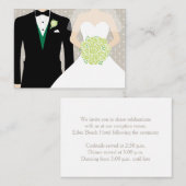 新郎新婦の結婚緑の情報エンクロージャカード エンクロージャーカード (正面/裏面)