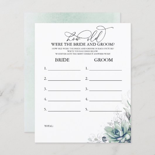 新郎新婦の試合は何歳だった (正面/裏面)