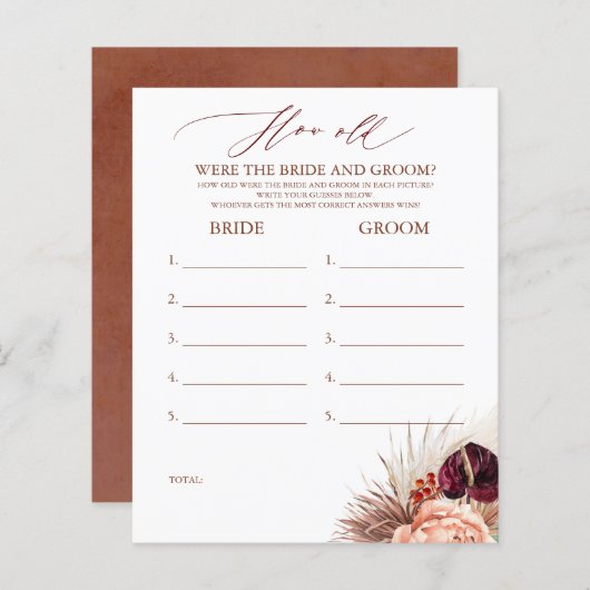 新郎新婦の試合は何歳だった (正面/裏面)